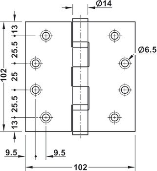 Křídlový závěs, Pro bezfalcové vnitřní dveře do 120 kg, Startec