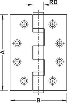 Křídlový závěs, Pro bezfalcové vnitřní dveře do 120 kg, Startec
