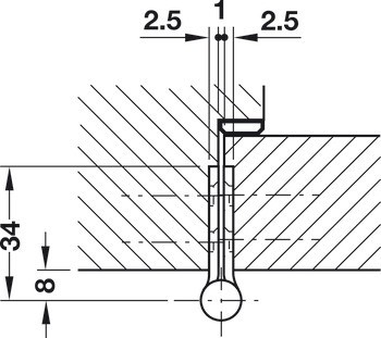Křídlový závěs, Simonswerk Q 1, pro bezfalcové vnitřní dveře do 30 kg
