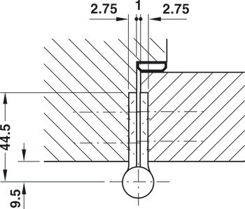 Křídlový závěs, Simonswerk Q 1, pro bezfalcové vnitřní dveře do 70/100 kg