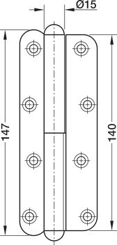 Křídlový závěs, Simonswerk QF 1, pro falcové vnitřní dveře do 60 kg