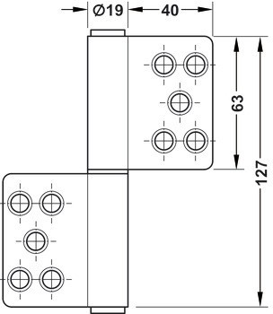 Křídlový závěs, velikost 76 mm, hmotnost dveří 80 kg