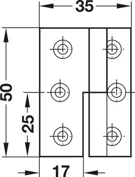 Křídlový závěs, Vyrobeno z mosazi, pro dveře v rovině