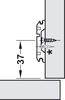 Křížová montážní podložka, Blum Clip Top Blumotion, Clip Top, Clip, k přišroubování vruty do dřevotřísky