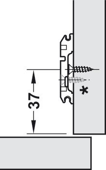 Křížová montážní podložka, Clip/Clip Top, k přišroubování pomocí vrutů do dřevotřísky
