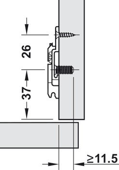 Křížová montážní podložka, Clip Top Blumotion, Clip Top, Clip, k přišroubování eurošrouby