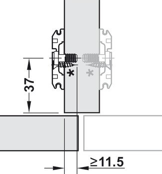 Křížová montážní podložka, Clip Top Blumotion, Clip Top, Clip, k přišroubování předmontovanými eurošrouby