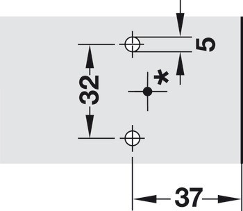 Křížová montážní podložka, Clip Top Blumotion, Clip Top, Clip, k přišroubování předmontovanými eurošrouby