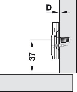 Křížová montážní podložka, Häfele Metalla 310 SM, se systémem rychlomontáže, výškové nastavení ±2 mm pomocí drážky, s předmontovanými eurošrouby