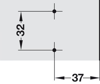 Křížová montážní podložka, Häfele Metalla 510 A, ocel, s vruty do dřevotřísky, vzdálenost od hrany 37 mm