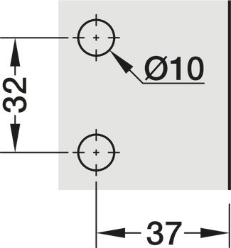 Křížová montážní podložka, Häfele Metalla 510 SM, k nalisování, hloubka vrtání 10 mm