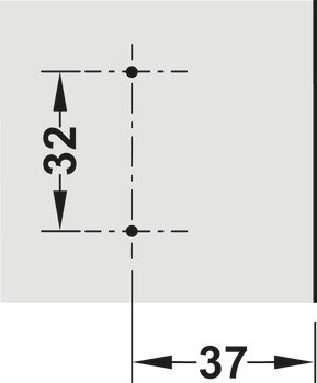 Křížová montážní podložka, Häfele Metalla 510 SM, k přišroubování pomocí vrutů do dřevotřísky