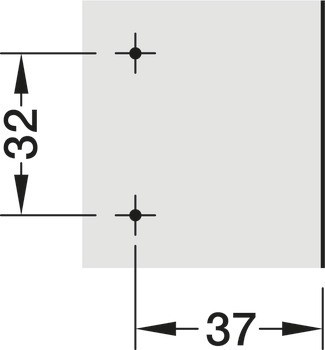 Křížová montážní podložka, Häfele Metalla 510 SM, k přišroubování pomocí vrutů do dřevotřísky
