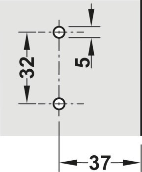 Křížová montážní podložka, Häfele Metalla 510 SM, k přišroubování předmontovanými eurošrouby