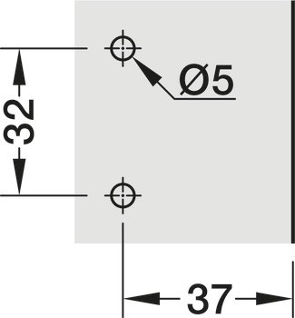 Křížová montážní podložka, Häfele Metalla 510 SM, k přišroubování předmontovanými šrouby a rozpěrnými hmoždinkami, hloubka vrtání 7,5 mm