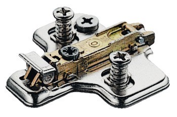 Křížová montážní podložka, Häfele Metalla 510 SM, ocel, předmontované eurošrouby, pro tloušťku bočního panelu 19 mm