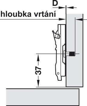 Křížová montážní podložka, Häfele Metalla 510 SM, zinková slitina, s předmontovanými eurošrouby