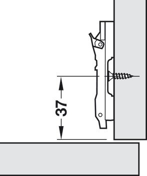 Křížová montážní podložka, Häfele Metalla 510 SM, zinková slitina, s vruty do dřevotřísky