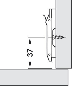 Křížová montážní podložka, Häfele Metalla 510 SM, zinková slitina, s vruty do dřevotřísky