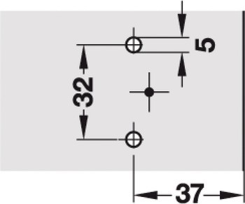 Křížová montážní podložka, Häfele Metalla A, s nasouvací technikou, k přišroubování