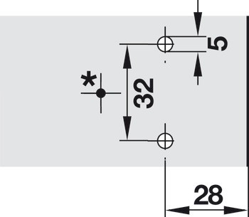 Křížová montážní podložka, Pro Blum Clip Top Blumotion, Clip Top, Clip