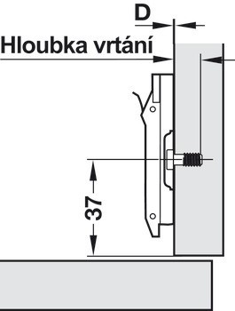 Křížová montážní podložka, Häfele Metalla 510 SM, zinková slitina, s předmontovanými eurošrouby