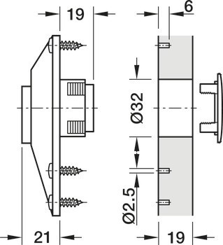 Krycí kroužek, Pro pouzdro k naražení, bodové zavěšení