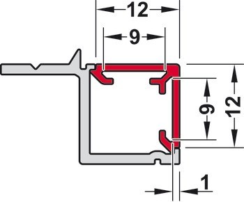 Krycí profil pro soklový profil, Häfele Loox5, profil 5111