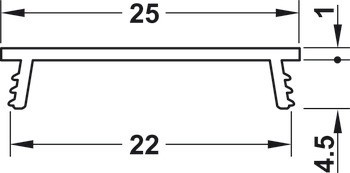 Krycí profil, Pro vyfrézovanou drážku 22 mm Osvětlovací panel pro osvětlovací LED pásky