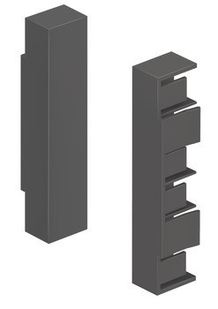 Kryt, Blum Merivobox, pro držák dřevěného zadního panelu, pro výsuv pod dřez, zadní panel systémové výšky M na bočnice zásuvky systémové výšky E