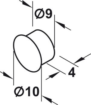 Krytka, K nasunutí do vrtaného otvoru v profilu rámečku