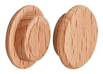 Krytka, masivní dřevo, neošetřené, pro slepý otvor Ø 15 mm