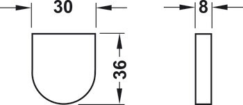 Krytka misky, pro závěsy pro skleněné dveře Häfele Metalla 510 A/SM 94°