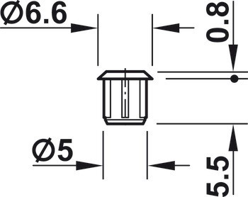 Krytka, Plast, pro slepý otvor ⌀ 5 mm