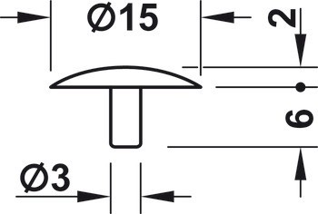 Krytka, Pro šrouby se středovým otvorem 3,0 mm