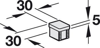 Krytka, pro vzpěru policového systému 30 x 30 mm