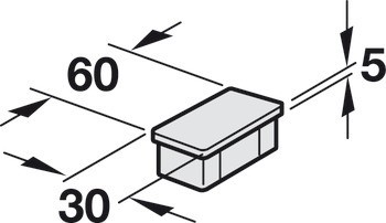 Krytka, pro vzpěru policového systému 60 x 30 mm