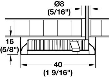 Krytka pro zespoda montované svítidlo, pro Häfele Loox a Häfele Loox5 LED, vrtaný otvor ⌀ 35 mm