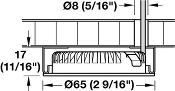 Krytka pro zespoda montované svítidlo, pro Häfele Loox LED 2094/3094, vrtaný otvor ⌀ 58 mm