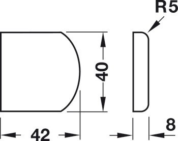 Krytka ramínka závěsu, pro Häfele Metallamat A/SM 92°, půlkulaté