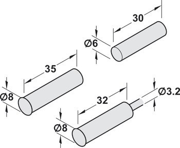 Kulatý zapuštěný magnetický kontakt s přírubou, Model 10295-6