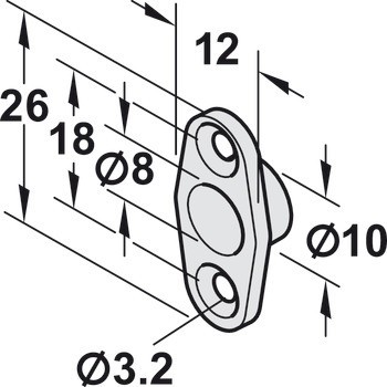 Kulatý zapuštěný magnetický kontakt s přírubou, Model 10295-6