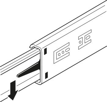 Kuličkové výsuvy, částečný výsuv, Accuride 2132, nosnost do 35 kg, ocel, montáž na bok