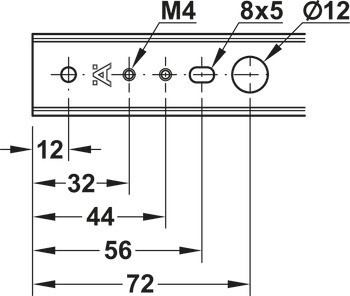 Kuličkové výsuvy, Částečný výsuv, kuličkové vedení, nosnost do 12 kg, ocel