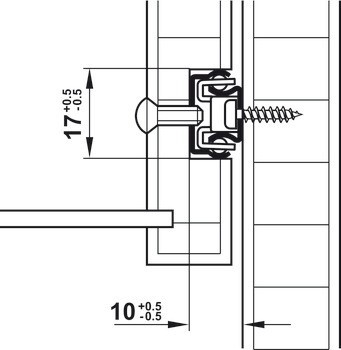 Kuličkové výsuvy, Částečný výsuv, nosnost do 10 kg