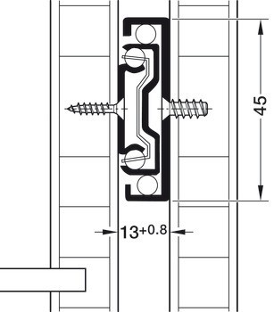 Kuličkové výsuvy, Häfele Matrix Runner BB S, plnovýsuv, nosnost do 30 kg, ocel, montáž na bok