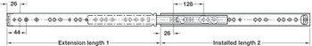 Kuličkové výsuvy, plnovýsuv, Accuride 2642, nosnost do 45 kg, ocel, montáž na bok, výsuvy do drážky