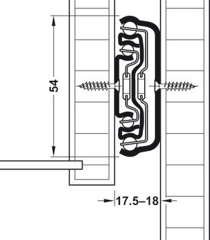 Kuličkové výsuvy, plnovýsuv, Accuride 5417EC, nosnost do 55 kg, ocel, montáž na bok