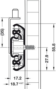 Kuličkové výsuvy, plnovýsuv, nosnost až 119 kg, ocel, montáž na čep