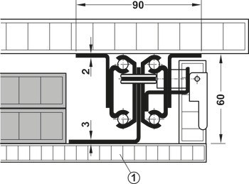 Kuličkové výsuvy, pro 1–3 vkládací desky, pro stoly s rámovou konstrukcí a bez ní